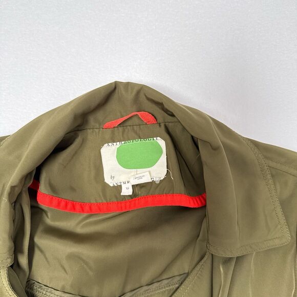 Anthropologie Jacket Size XS Olive Green Gisborne Obi Trench Anorak Coat Open - Picture 6 of 9